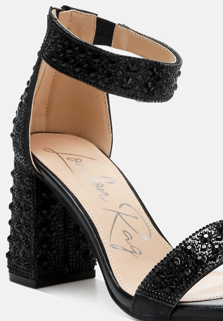 women rhinestones and sequins block sandals#color_black