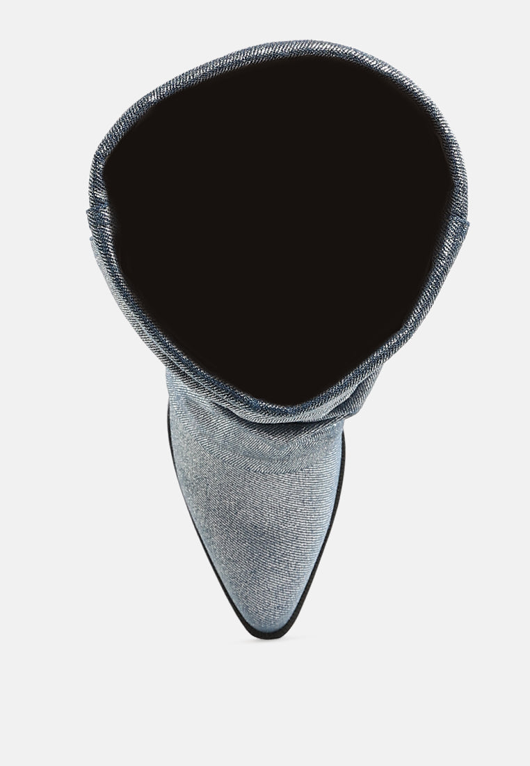 women fold-over slouchy denim boot#color_light-blue