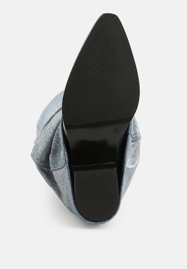 women fold-over slouchy denim boot#color_light-blue