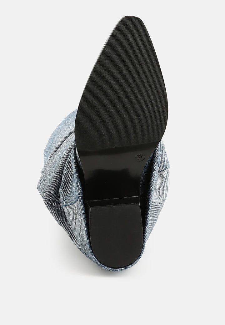 women fold-over slouchy denim boot#color_light-blue