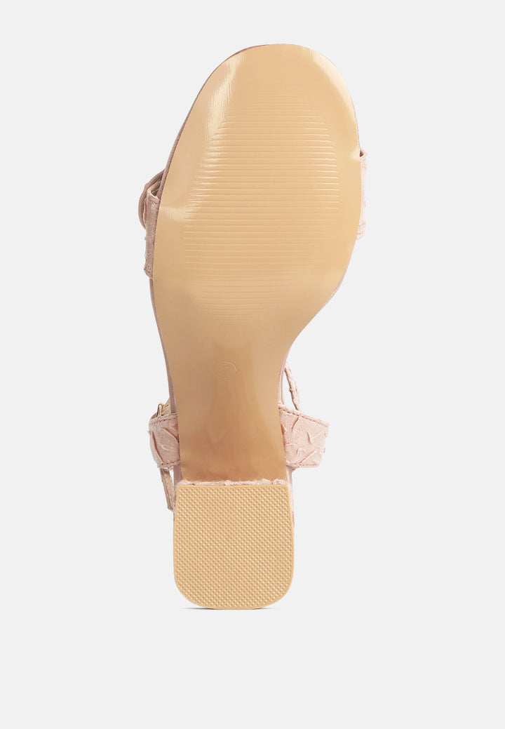 women block heel pin buckle sandals#color_blush