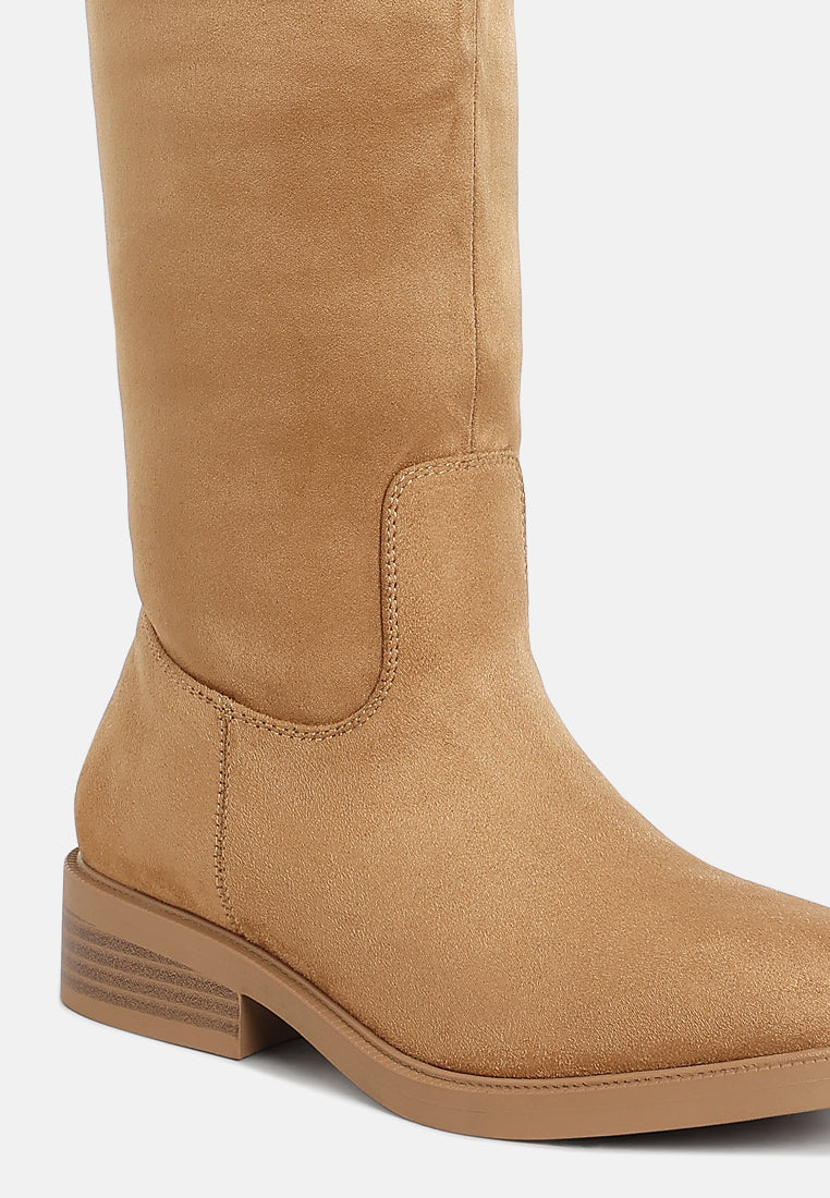 women round toe microfiber calf boots#color_taupe