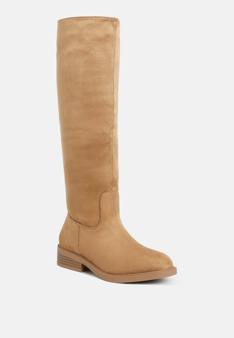 women round toe microfiber calf boots#color_taupe