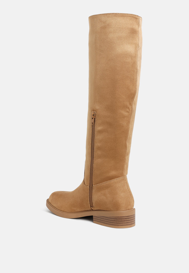 women round toe microfiber calf boots#color_taupe