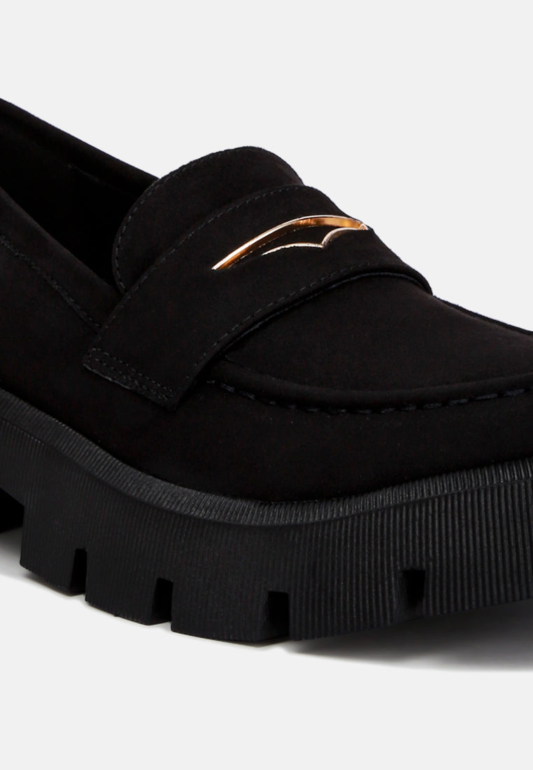 women micro suede chunky loafers#color_black