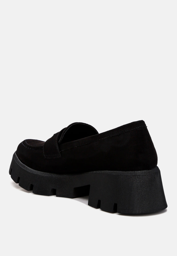 women micro suede chunky loafers#color_black
