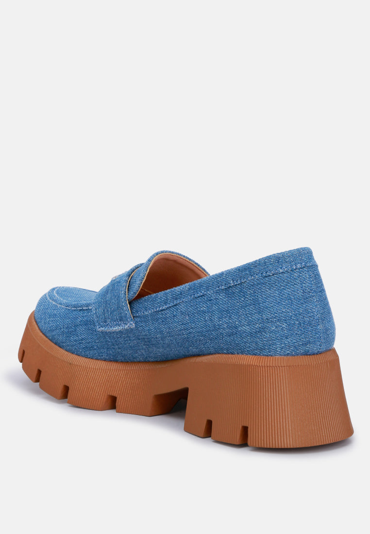 women micro suede chunky loafers#color_blue