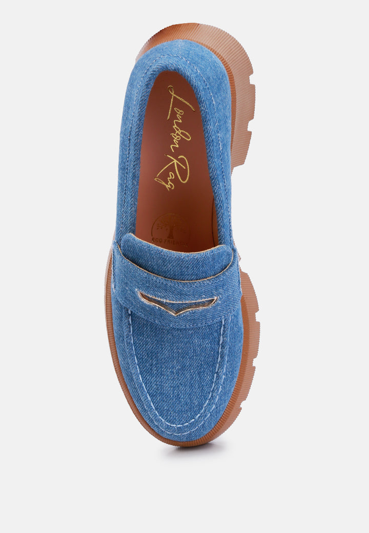 women micro suede chunky loafers#color_blue