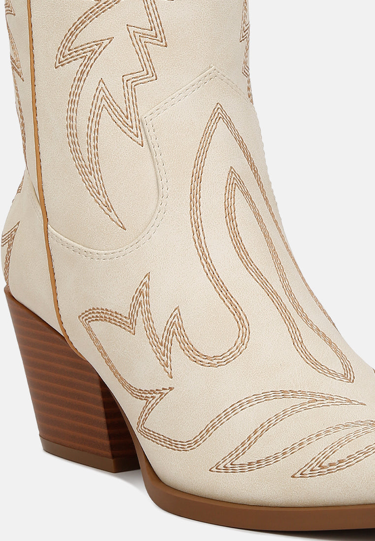 Women Faux Leather Patchwork Detail Boots