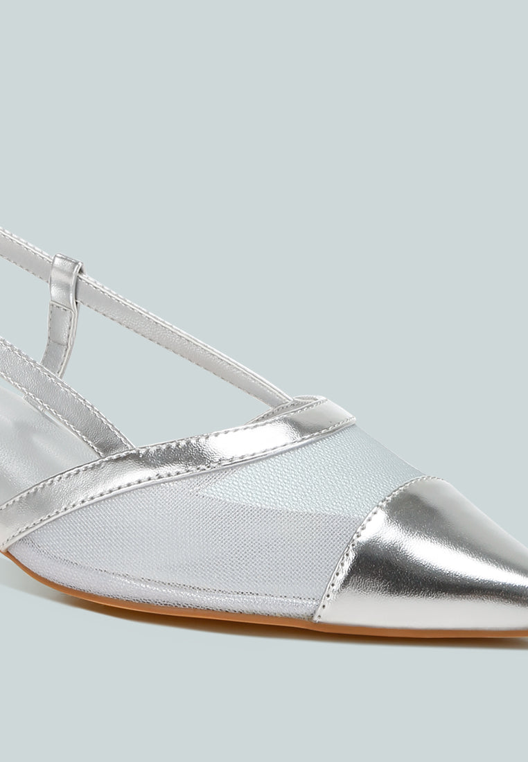 women mesh slingback sandals#color_silver