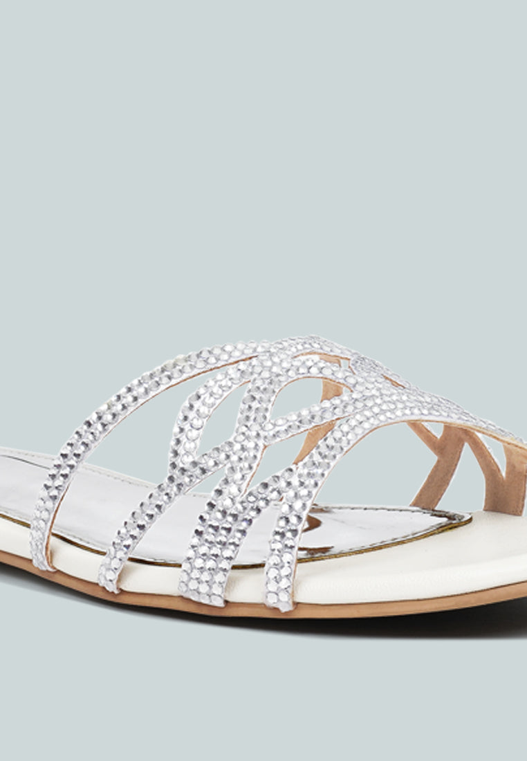 women rhinestone-embellished slip-on flats#color_white