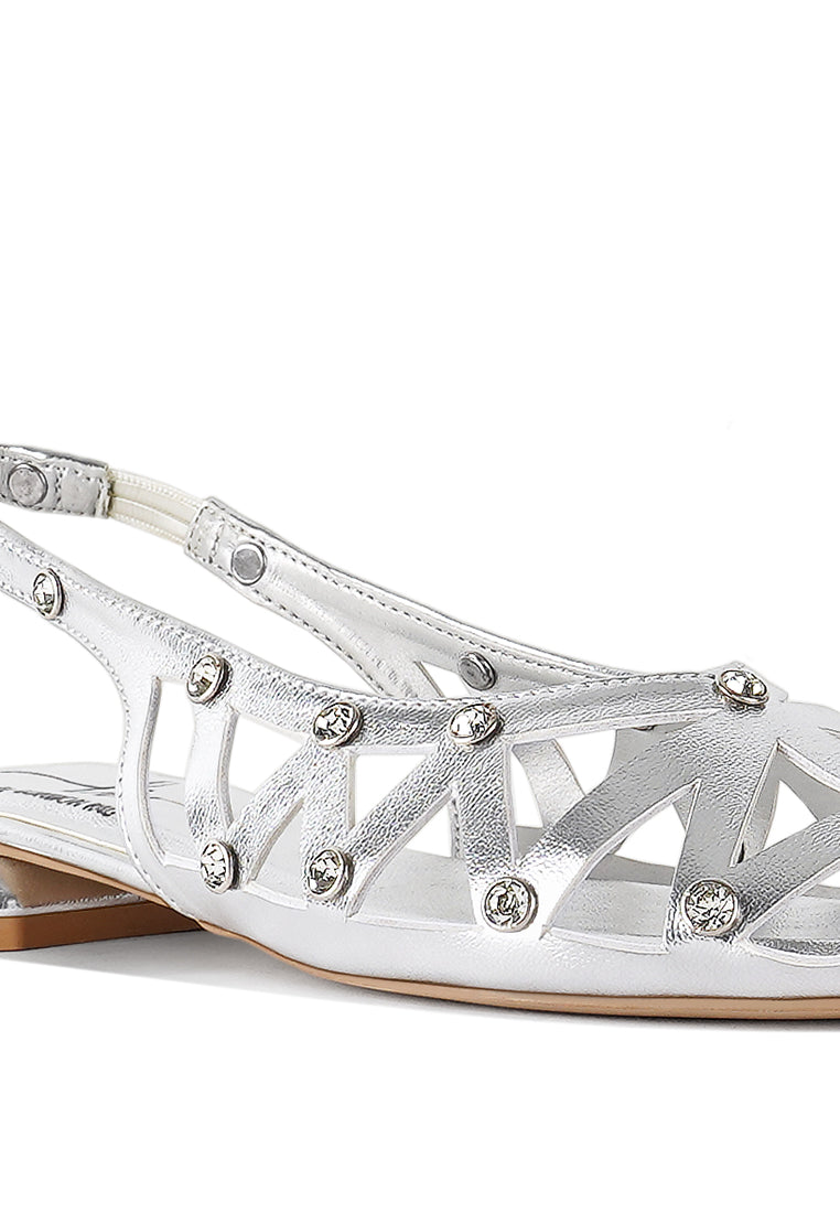 women diamante embellished slingback sandals#color_gold