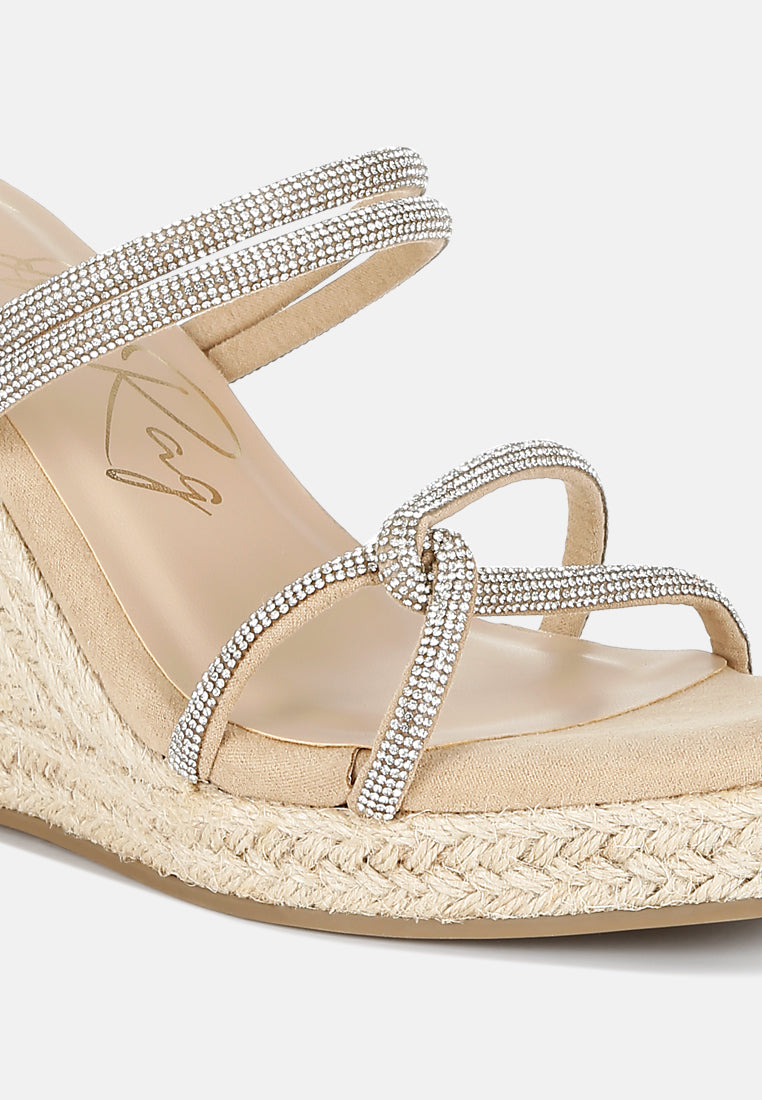 Women Rhinestones Embellished Espadrilles