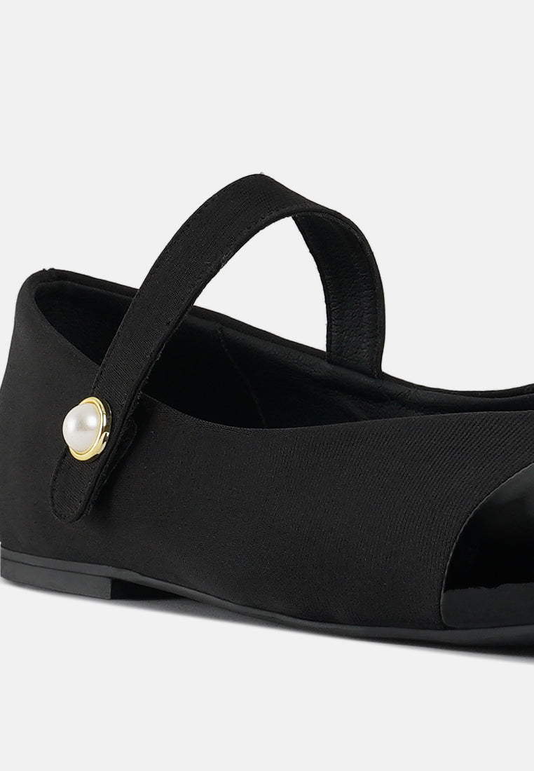 women square toe mary jane ballerinas#color_black