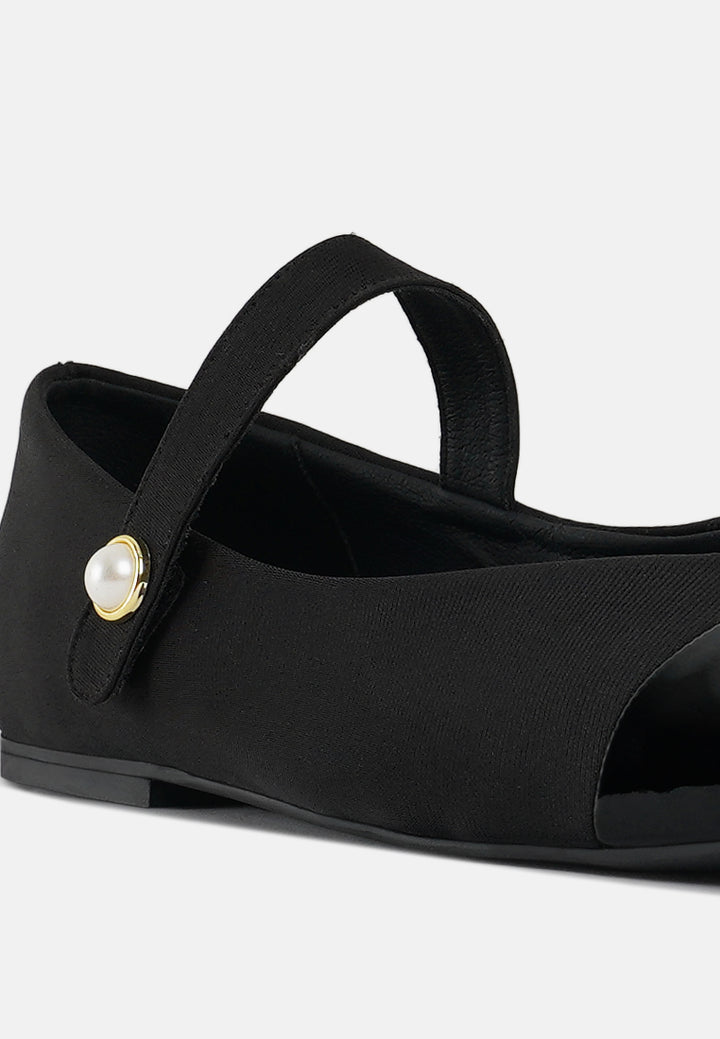 women square toe mary jane ballerinas#color_black