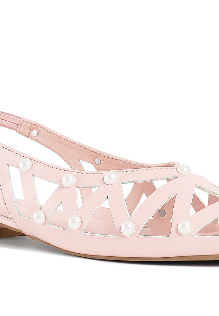 Women Pearl Embellished Slingback Sandals