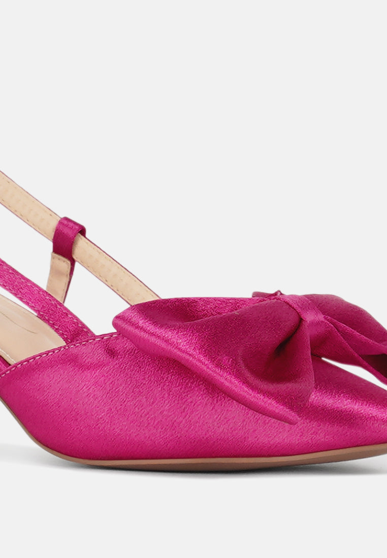 london rag women bow detail slingback sandals#color_fuchsia