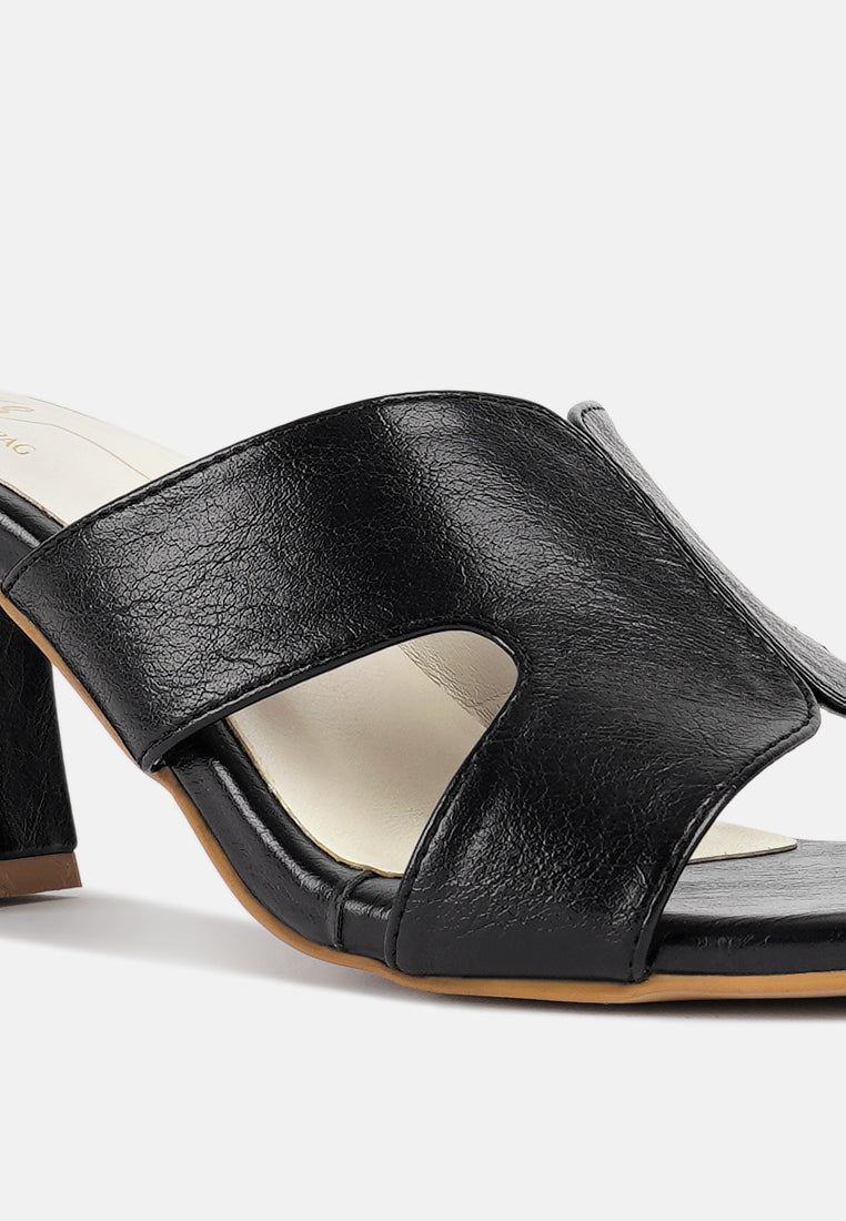 women square toe block heels#color_black