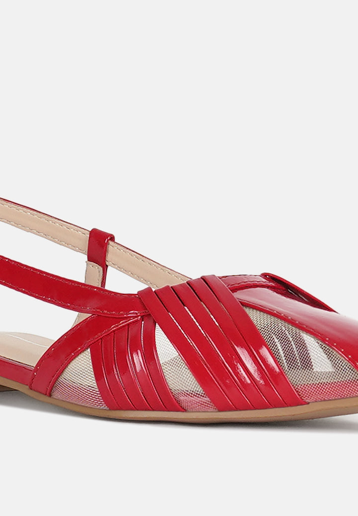 women flat heel slingback sandals#color_red