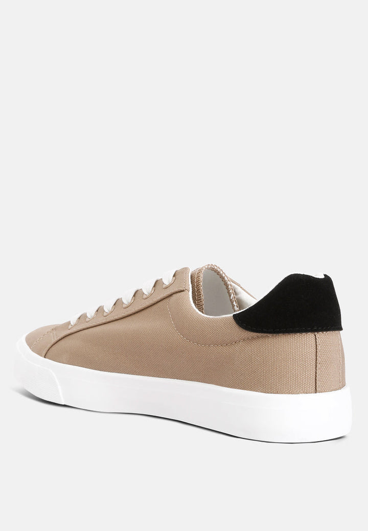 men's color block casual canvas sneakers#color_khaki