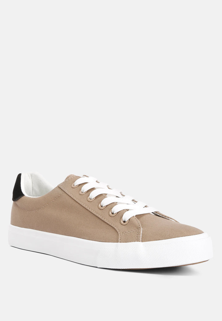 men's color block casual canvas sneakers#color_khaki