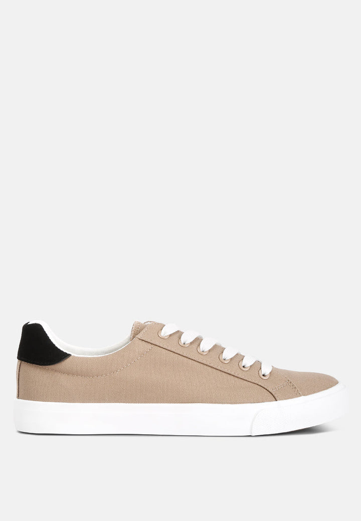 men's color block casual canvas sneakers#color_khaki