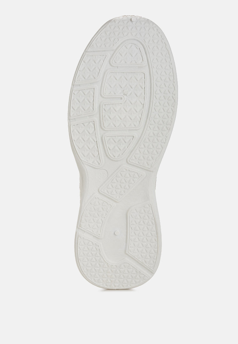 women contrasting detail lace-up sneakers#color_beige