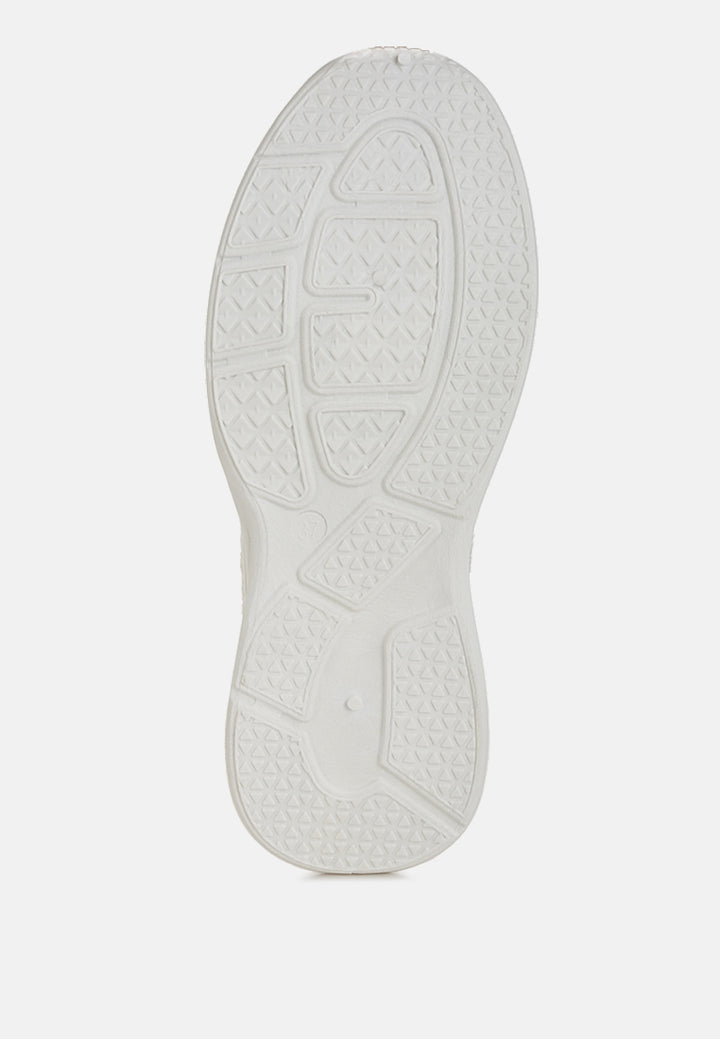 women contrasting detail lace-up sneakers#color_beige