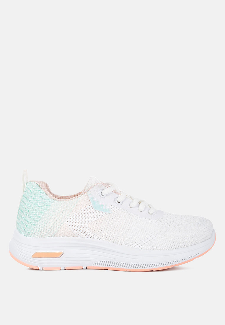 women synthia contrasting chunky sneakers#color_green