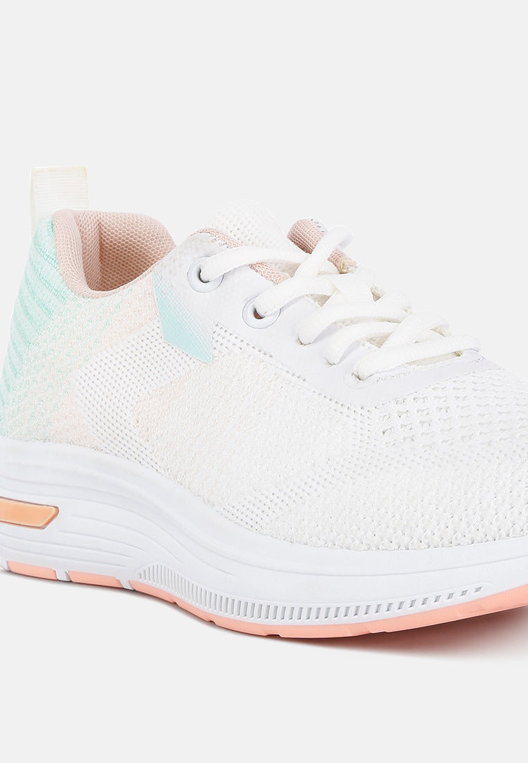 women synthia contrasting chunky sneakers#color_green