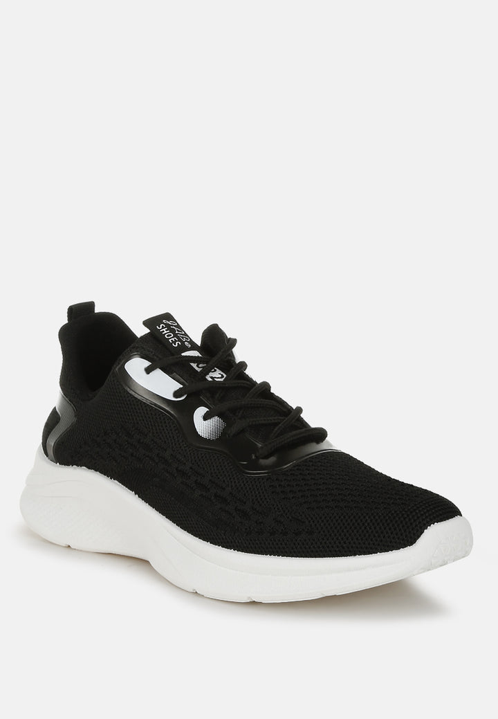 women contrasting detail lace-up sneakers#color_black
