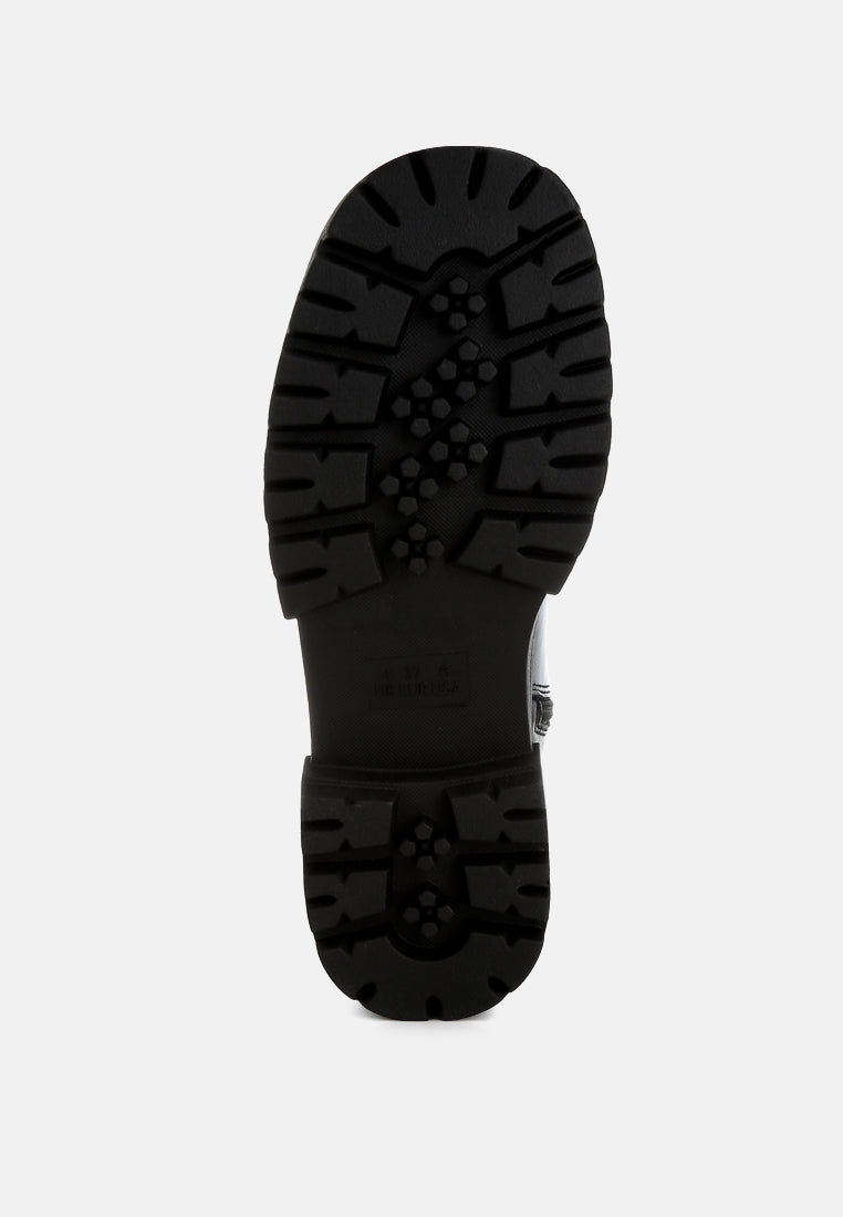 women buckle belt ankle boots#color_black