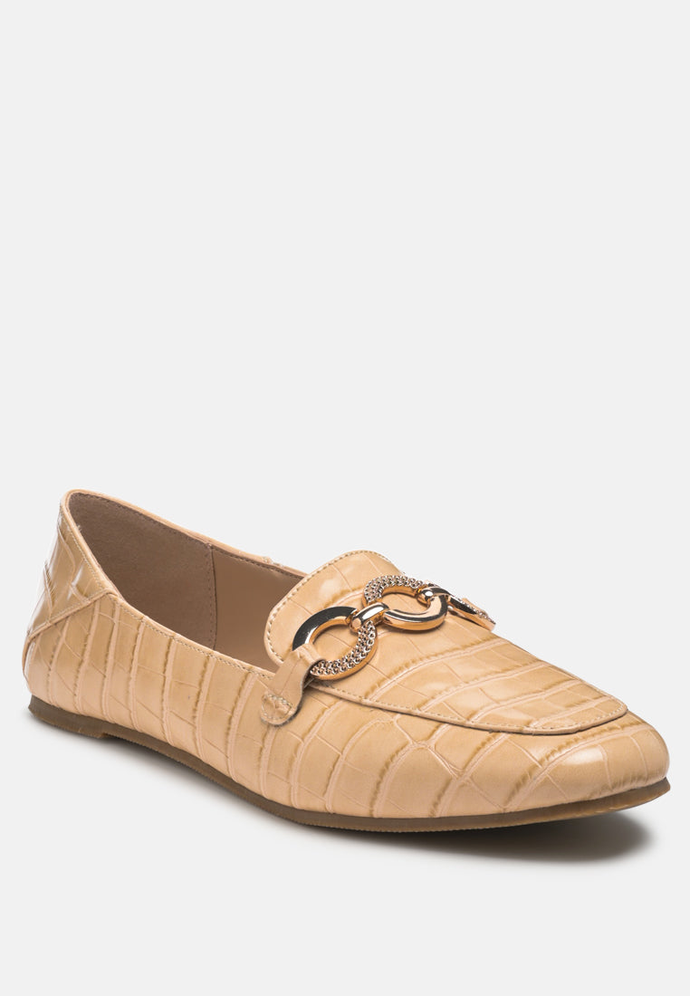 women velvet diamante buckle casual loafers#color_beige