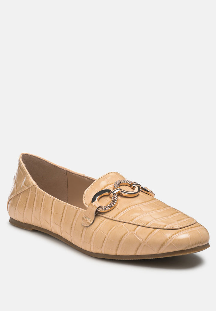 women velvet diamante buckle casual loafers#color_beige