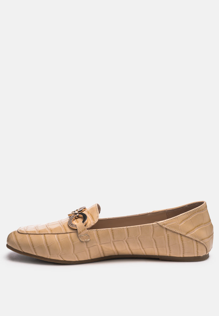 women velvet diamante buckle casual loafers#color_beige