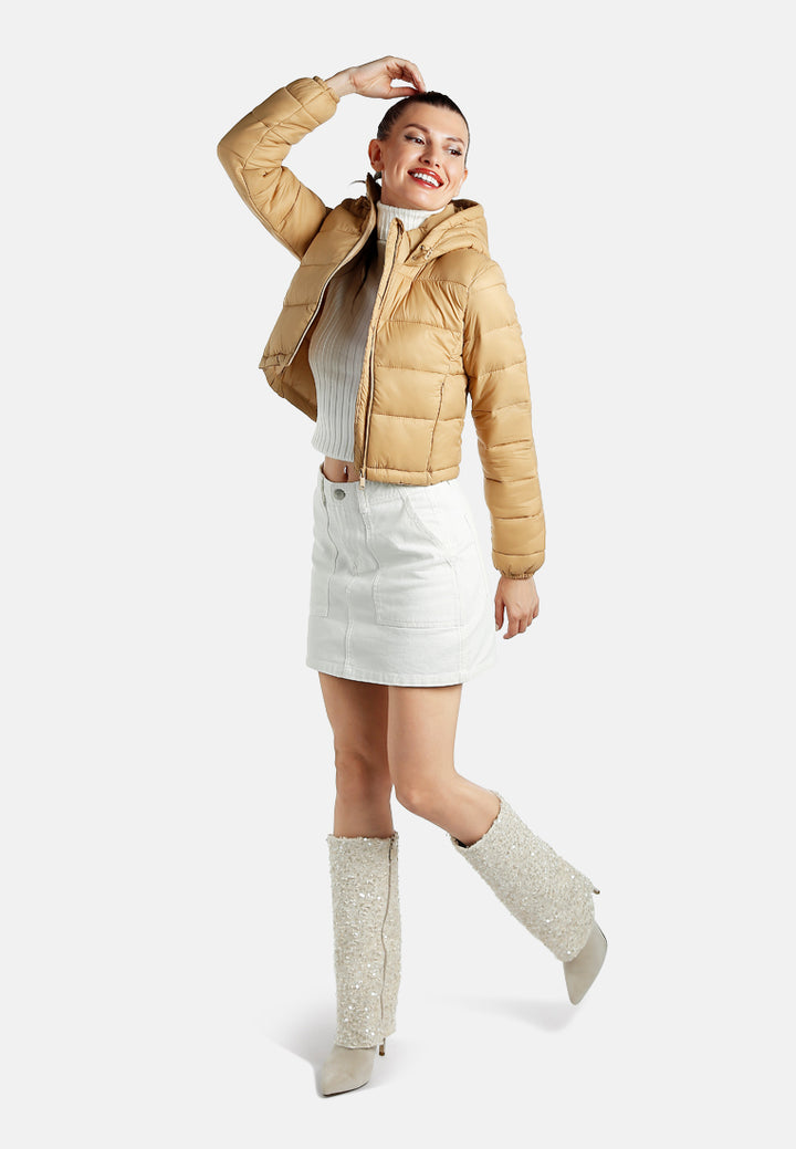 women cropped hooded jacket#color_taupe