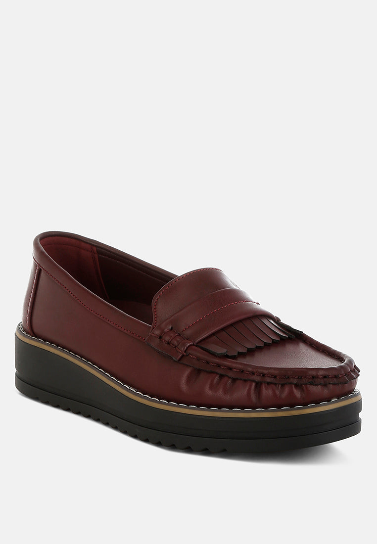 women fringed nubuck loafers#color_burgundy