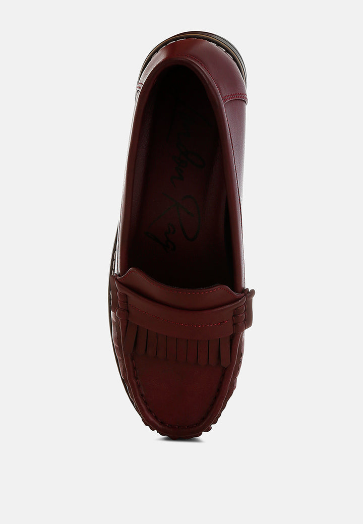 women fringed nubuck loafers#color_burgundy