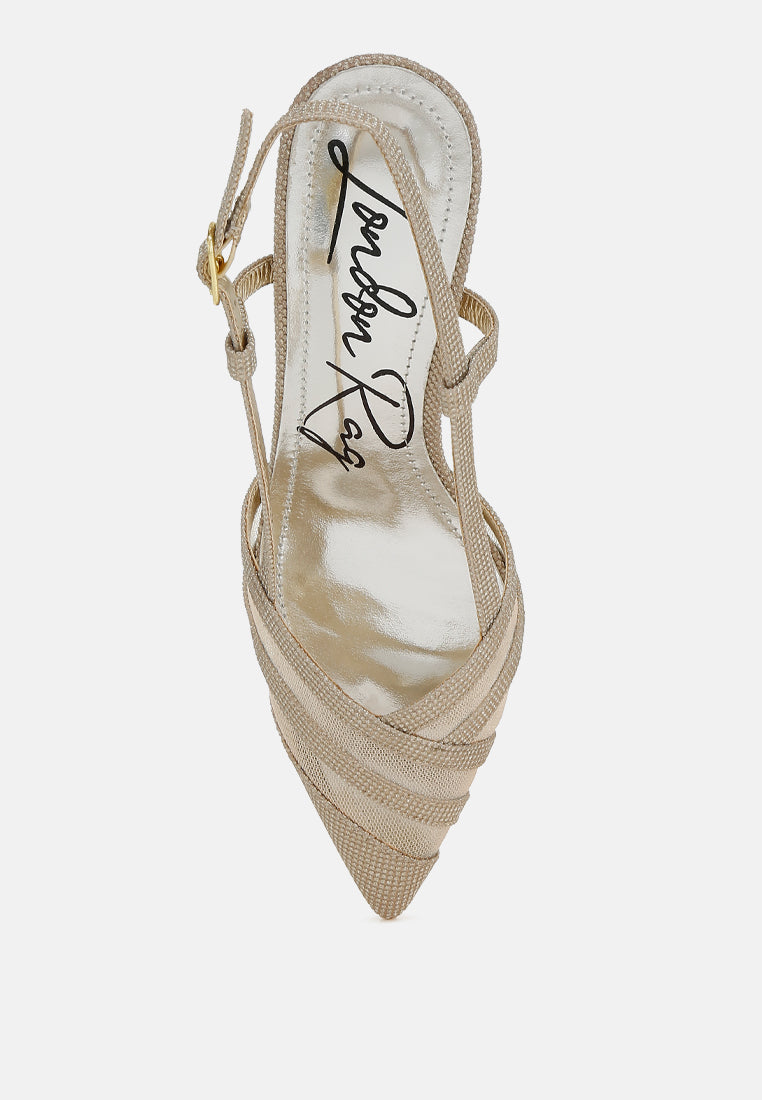 women slingback kitten heel sandals#color_gold