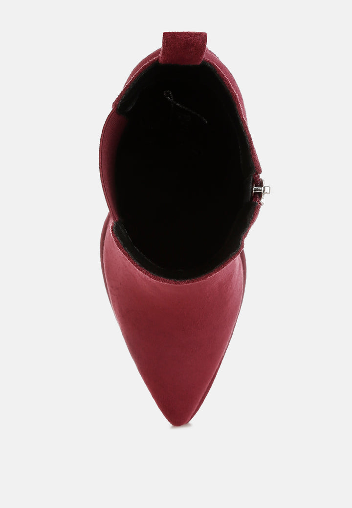 women studs embellished high ankle boots#color_burgundy