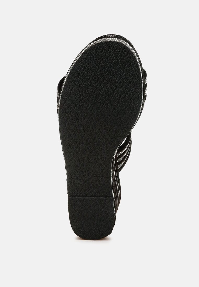 rhinestones embellished wedge sandals by rag#color_black