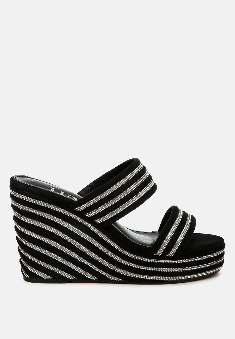 rhinestones embellished wedge sandals by rag#color_black