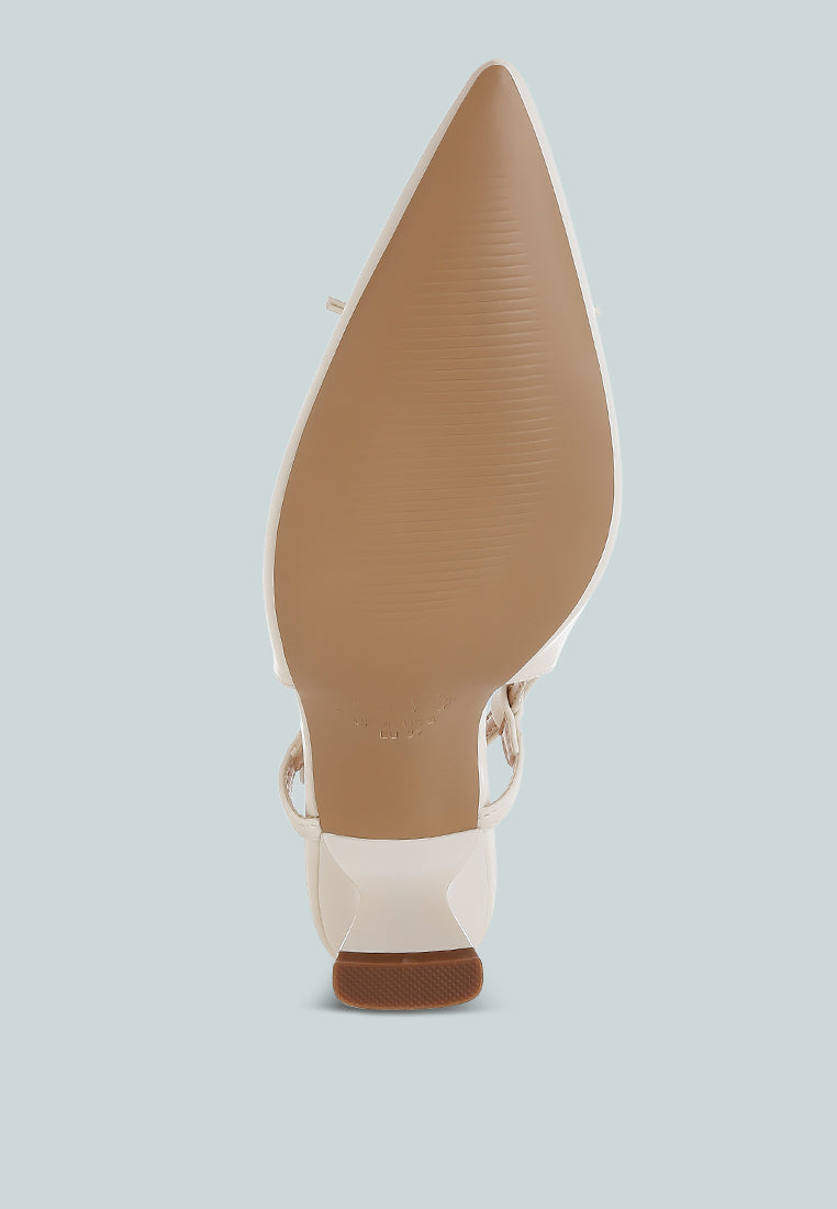 women kitten heel pointy slingbacks#color_white