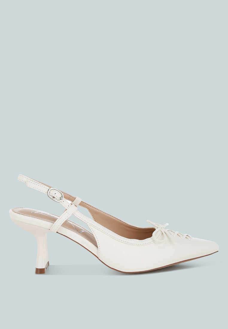 women kitten heel pointy slingbacks#color_white