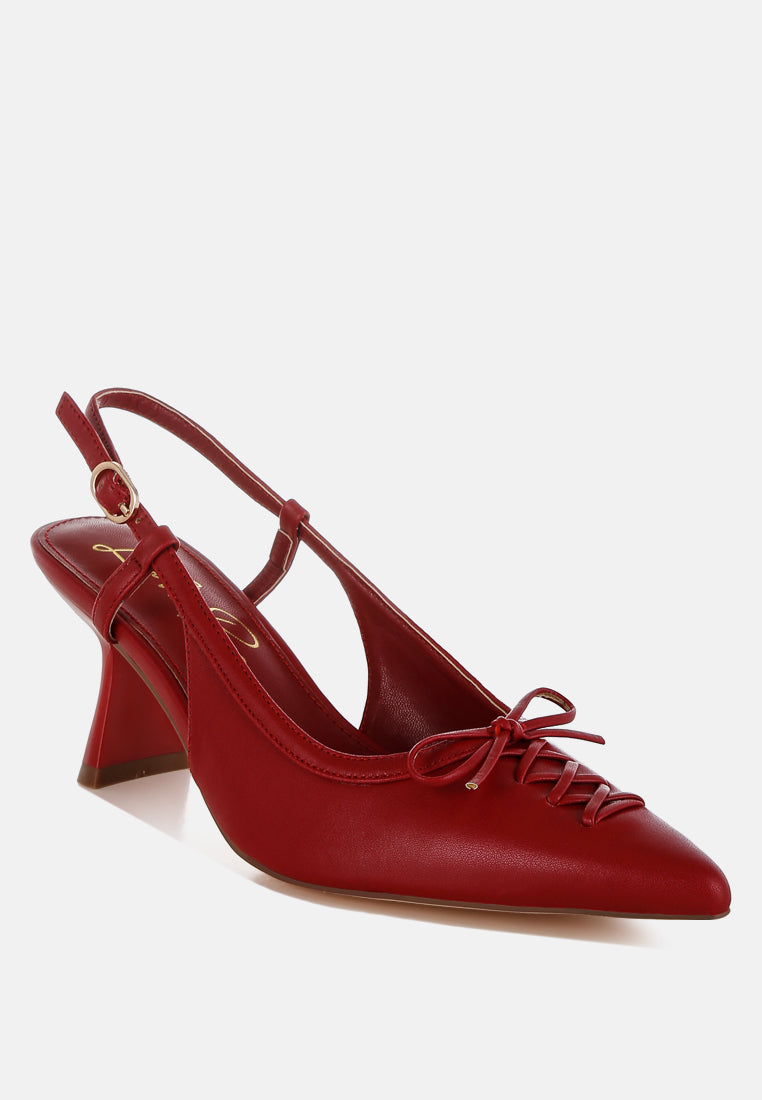 women kitten heel pointy slingbacks#color_red