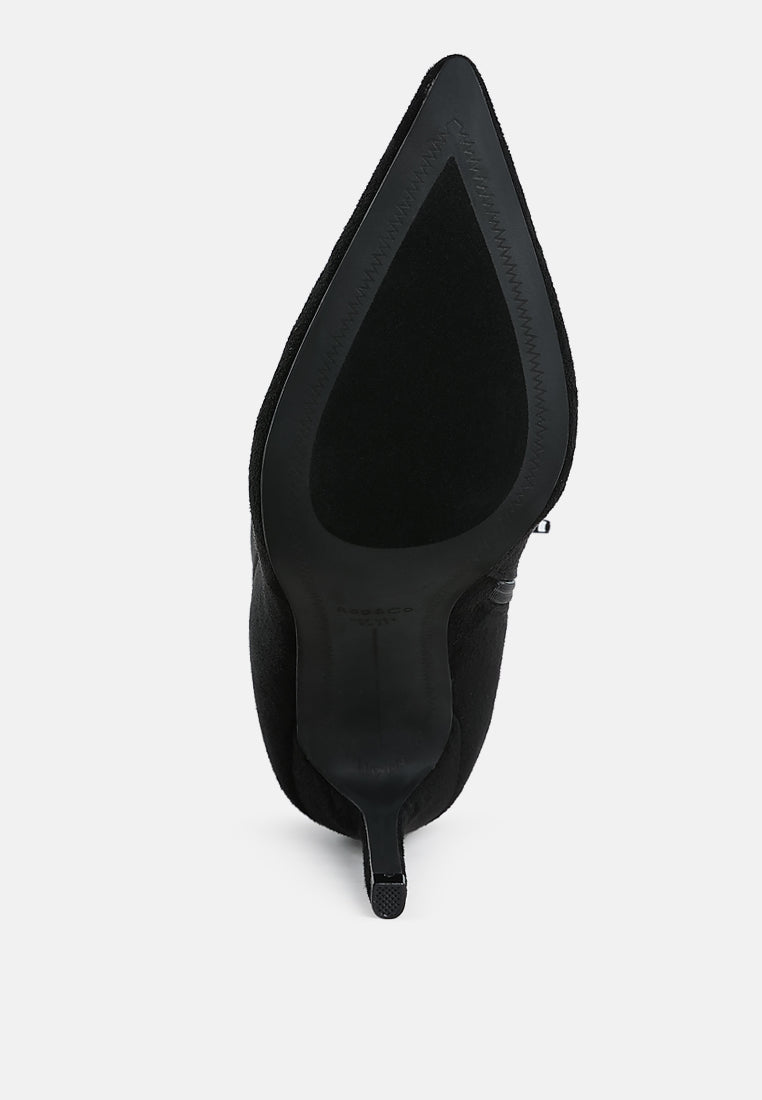 women bow detail ankle boots#color_black
