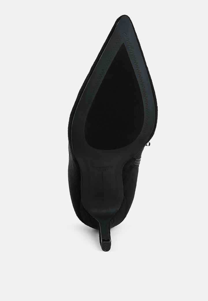 women bow detail ankle boots#color_black