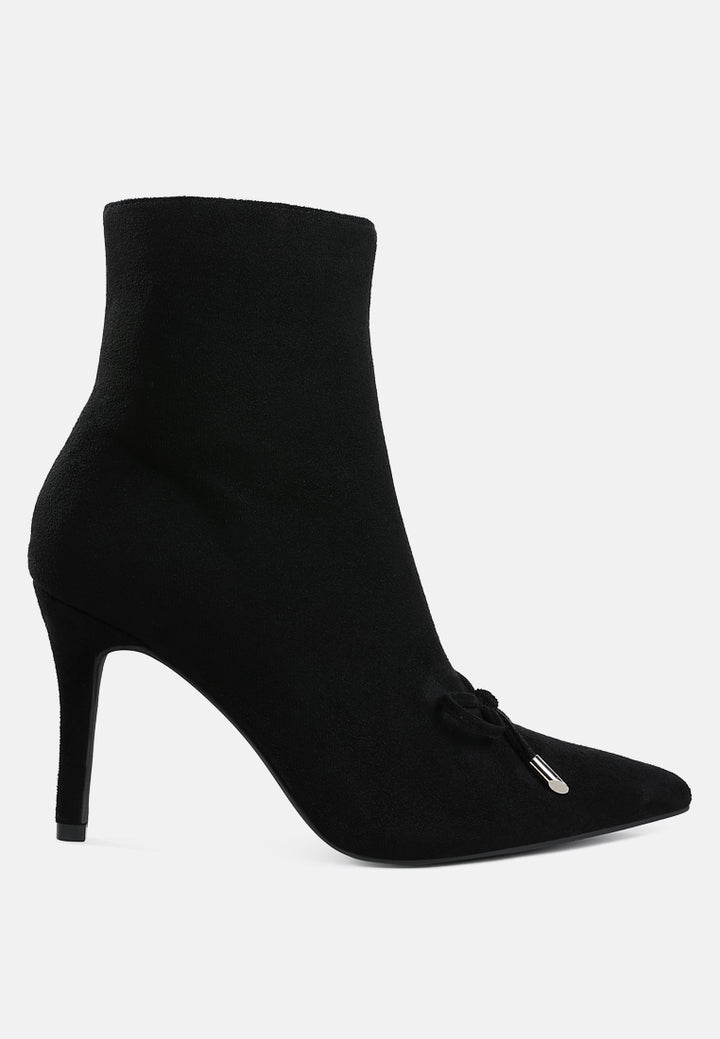 women bow detail ankle boots#color_black