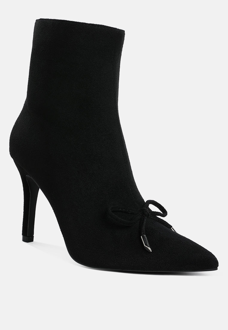 women bow detail ankle boots#color_black