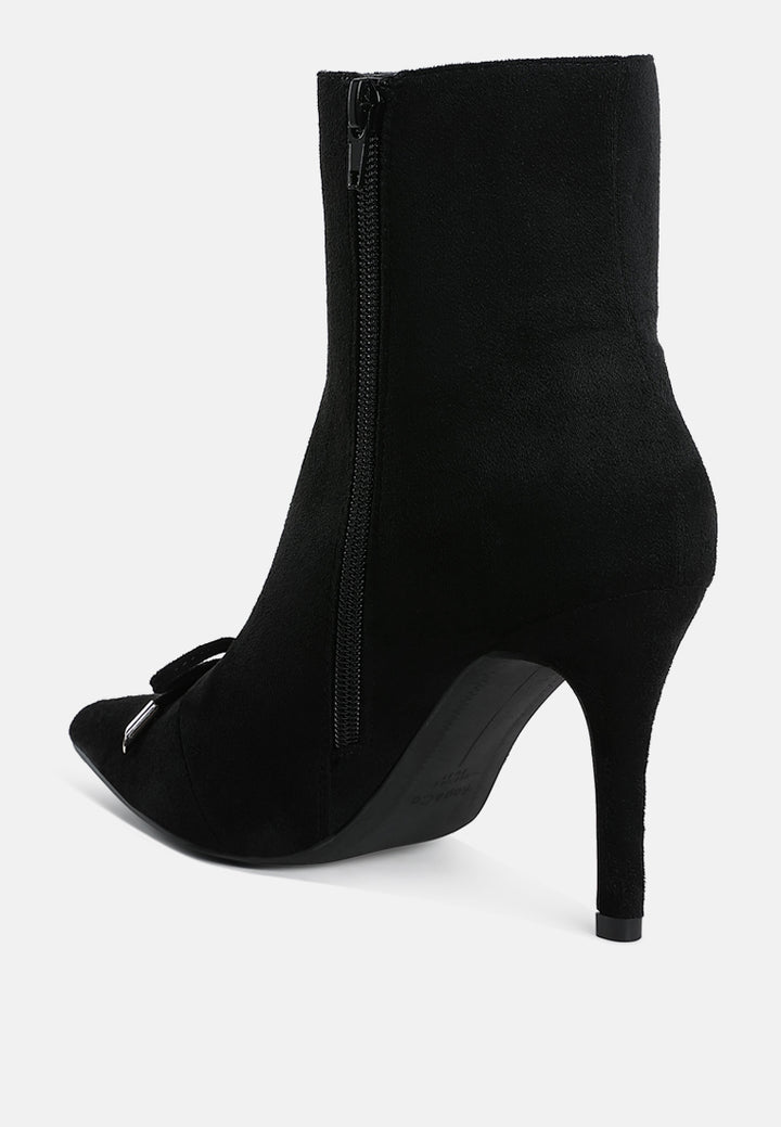 women bow detail ankle boots#color_black